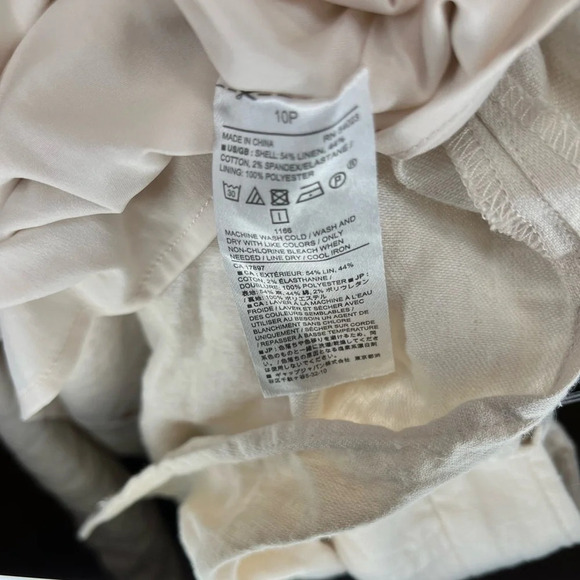 ☀️Banana Republic women skirt M skirt off-white cream buttons pockets lin… - Picture 8 of 9